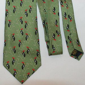 Alynn Neckware Woodpeckers Pecking Silk Tie